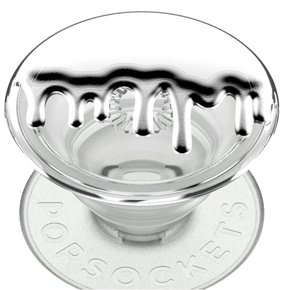 POPSOCKETS Dripping Silver Chrome Premium Phone Grip Kick Stand PopGrip - Picture 4 of 15